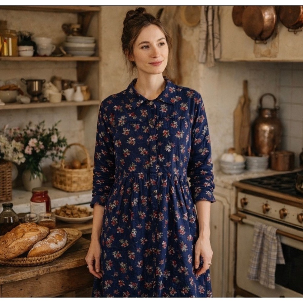 1X 18/20 Vermont Country  Store, 100% Cotton Corduroy Dress w/ Pockets, Prairie